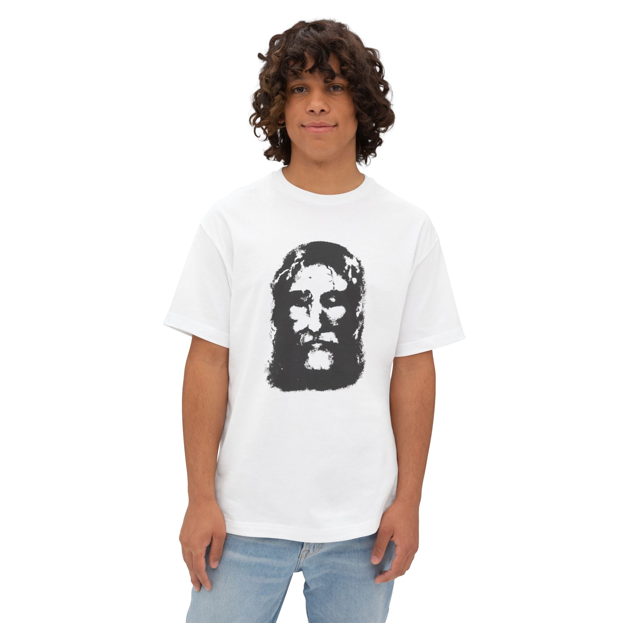 Jesus Face Graphic Oversized Tee