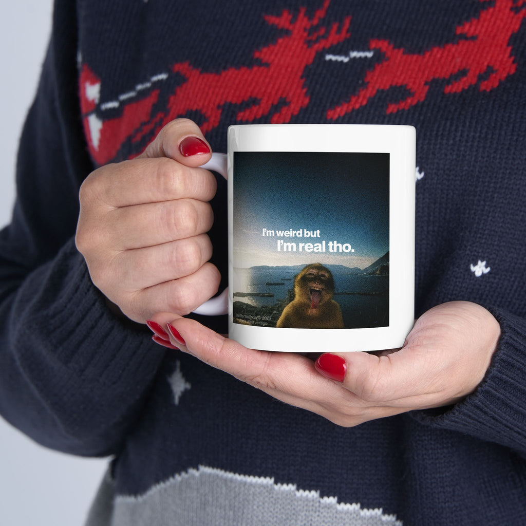 I'M WEIRD BUT I'M REAL THO MONKEY MUG
