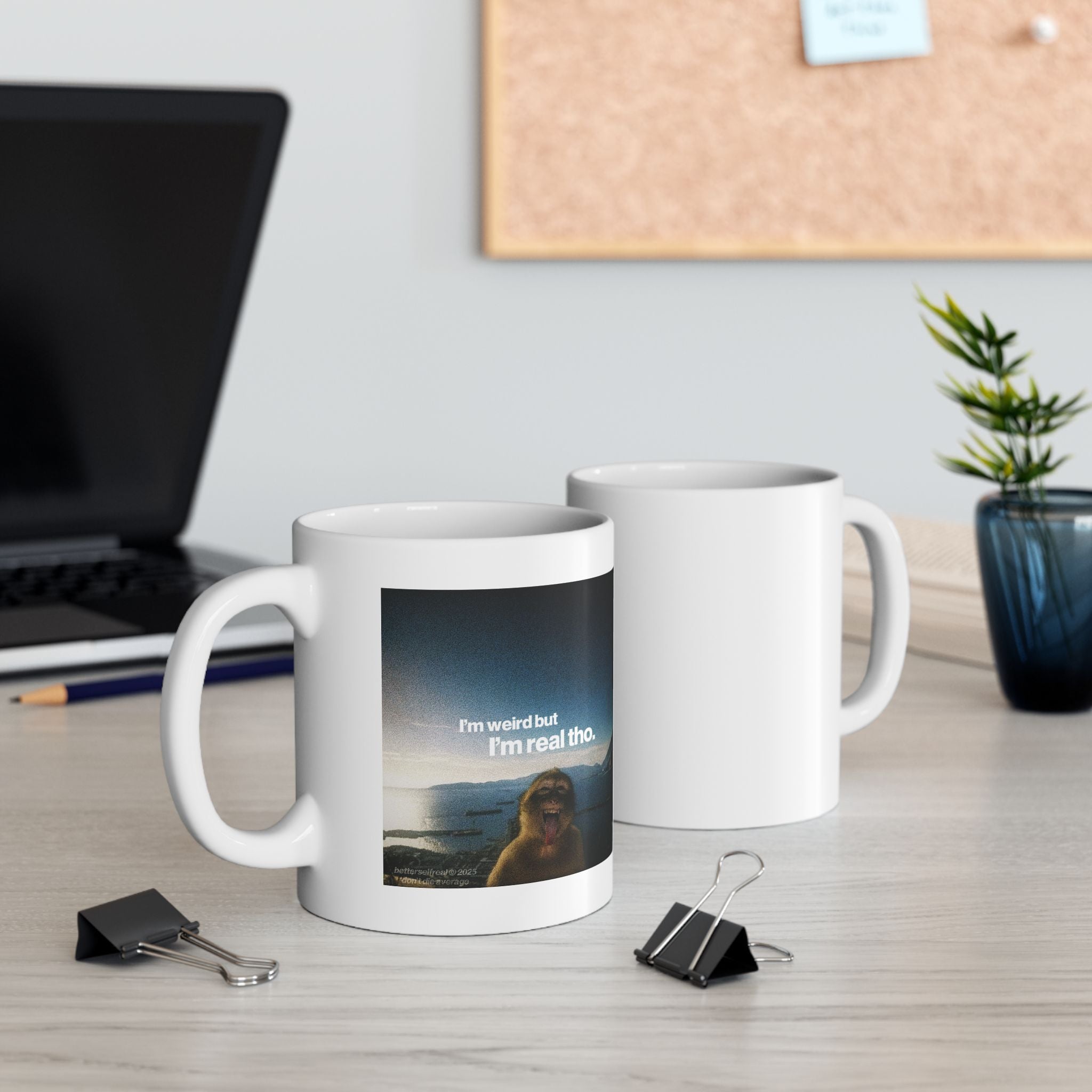 I'M WEIRD BUT I'M REAL THO MONKEY MUG