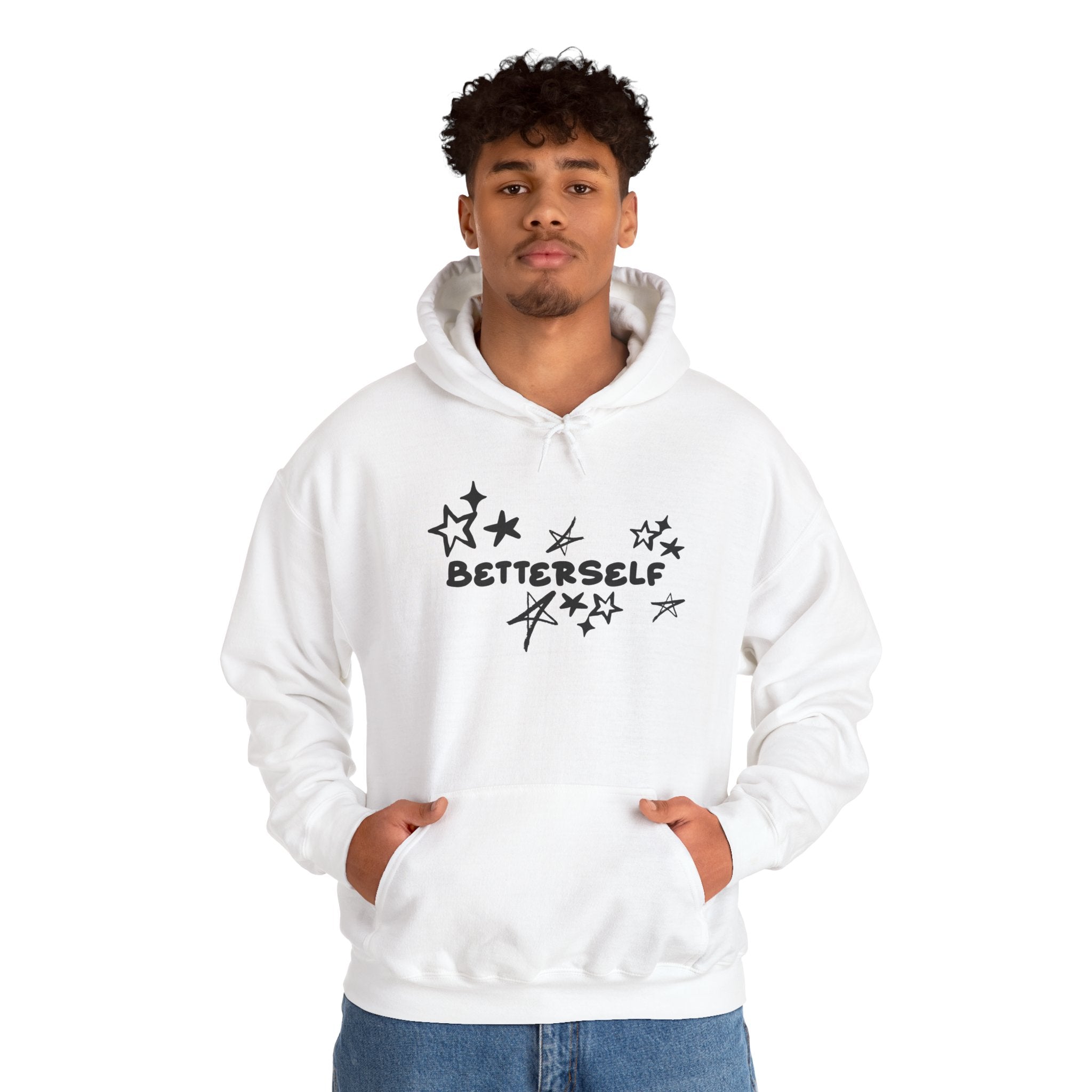 betterself star logo "smile shawty" monkey graphic hoodie