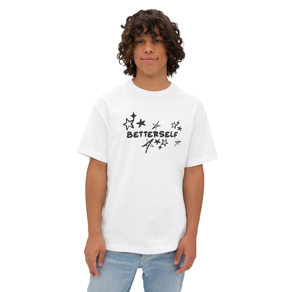 betterself star logo graphic oversized boxy tee